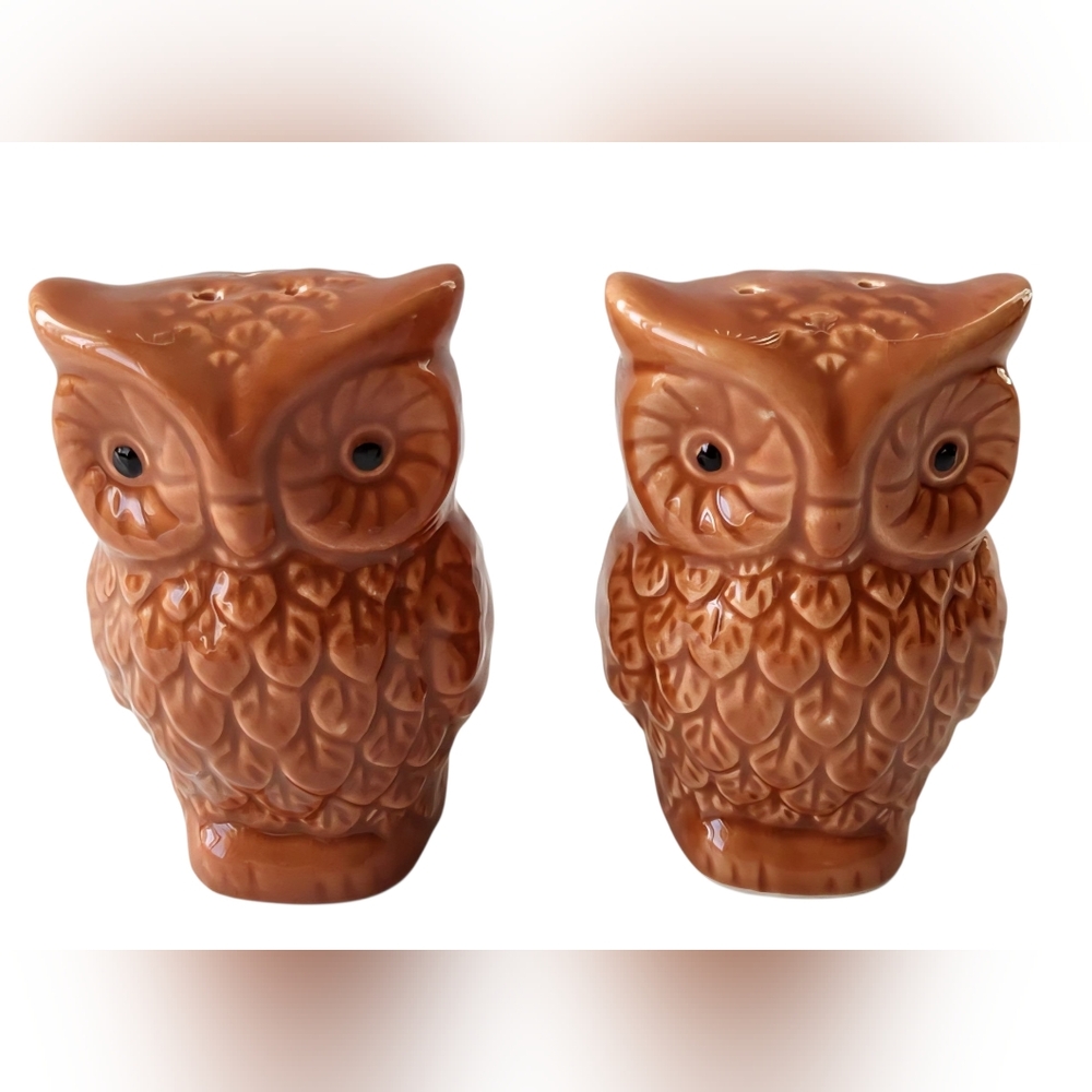 Vintage 1970's Adorable Brown Owl Salt and Pepper Shakers